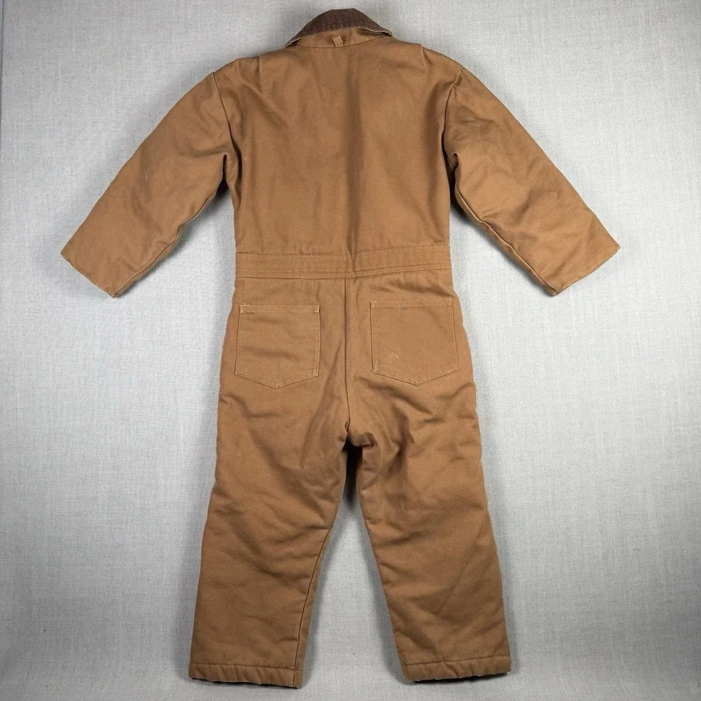 Polar King Youth Size Small Insulated Duck Canvas Coveralls Brown Workwear